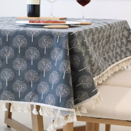 Blue Dandelion Lace Tablecloth For Home Decoration